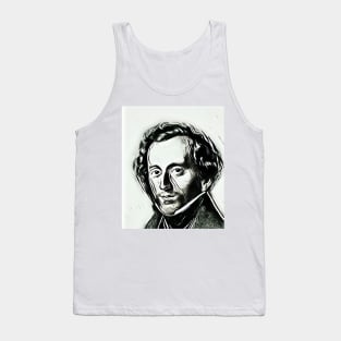 Felix Mendelssohn Black and White Portrait | Felix Mendelssohn Artwork 3 Tank Top